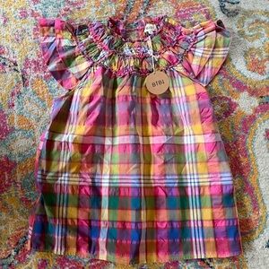 BiB! Multicolor Plaid Ruffle Top Size M
